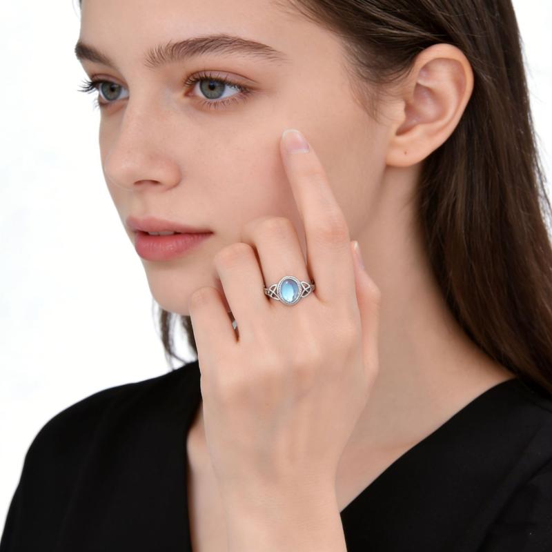 指輪 レディース 925シルバー 楕円形 グラデーション ムーンストーン ファッション アクセサリー 個性..