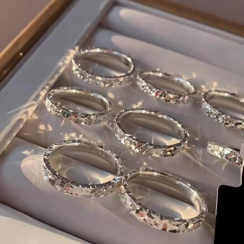 指輪 レディース 高級感 純銀 輝く カット 精密加工 トレンド 女性用 アクセサリー ジュエリー シンプ..