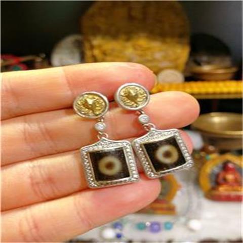 イヤリング レディース チベット天珠 法螺貝 復古民族風 古法重工 高級感 百搭 耳飾り アクセサリー 民..