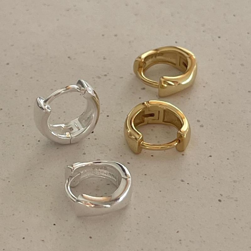 レディース イヤリング 925シルバー 不規則 円形 耳飾り 韓国風 シンプル デザイン ベーシック 耳扣 基礎款 INS風 小众