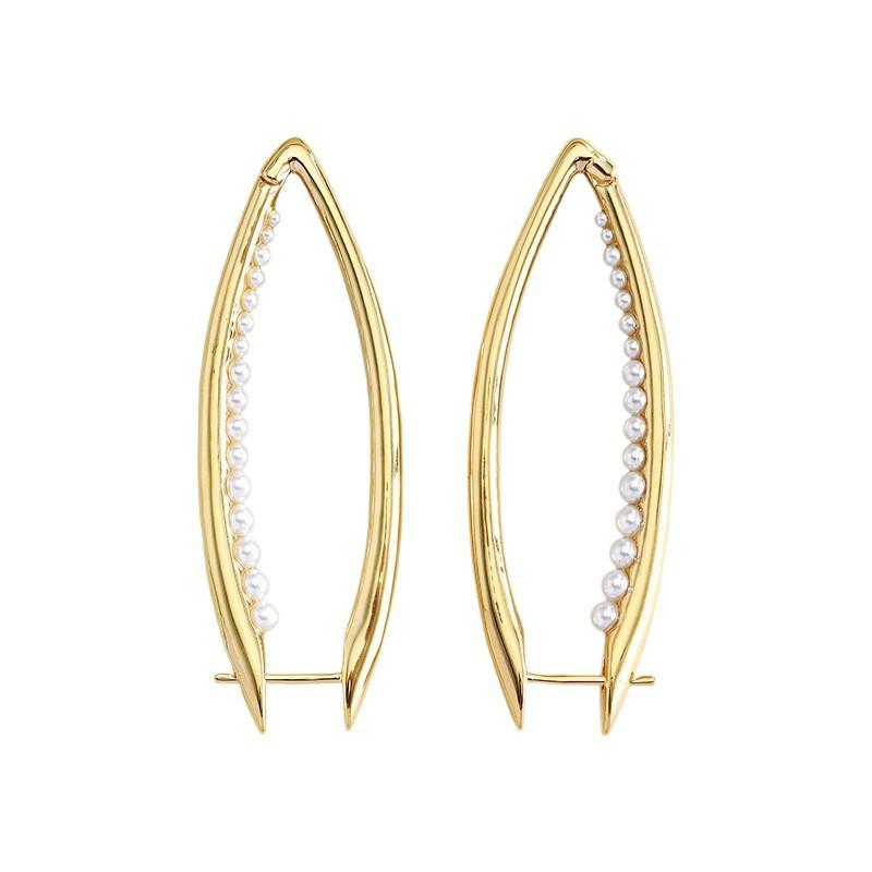 イヤリング レディース シンプル 高級感 フェイクパール イヤーカフ 個性的 百搭 ニッチデザイン 耳ア..