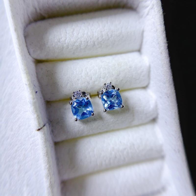 ピアス レディース クリスタル トパーズ スタッド 925シルバー シンプル ファッション 精密加工 5mm ク..