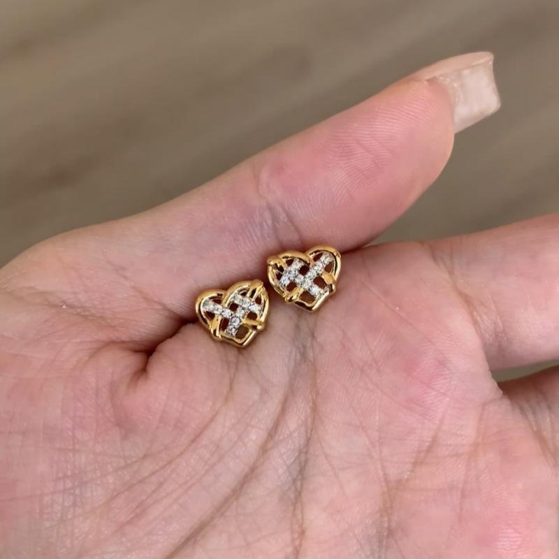 ピアス レディース 純銀 ハート型 クッキー型 高級感 フレンチ レトロ スタッド イヤースタッド 女性用 上品 アクセサリー