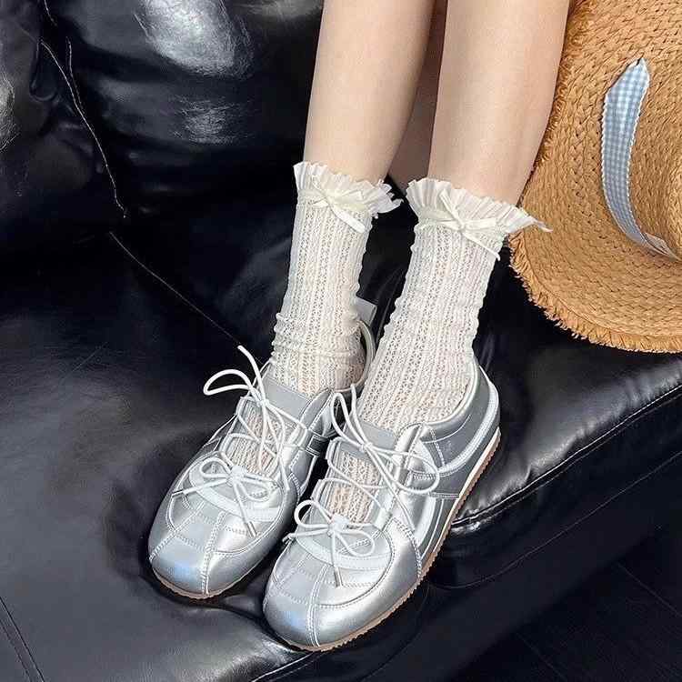 メアリージェーンシューズ レディース 春夏 シルバー バレエ風 隠れヒール フラット 単鞋 カジュアル スポーツ デニム 軽量 吸湿速乾 通勤 通学 部屋着 ピンク系 ブラック