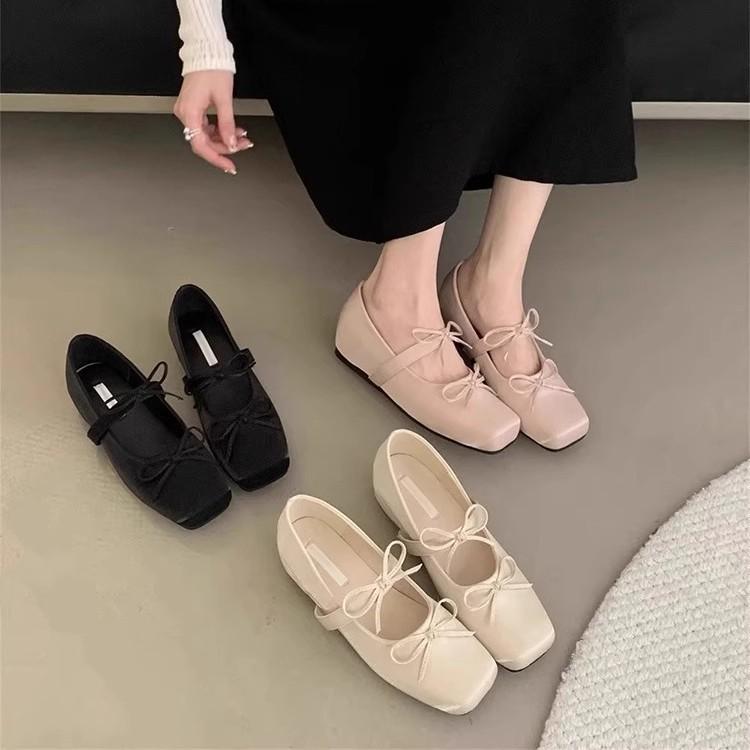 春夏 レディース メアリージェーンシューズ バレエシューズ グラニーシューズ 丸頭 小柄向け 内増高 蝶結び かわいい フラット スカート合わせ 通学 カジュアル 日常使い 軽量 快適