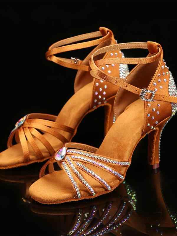 ラテン舞シューズ レディース ハイカット 室内用 ジルコニア キラキラ装飾 ソフトソール 社交ダンス ボールルーム フラットシューズ 女性用 大人用 ダンスシューズ