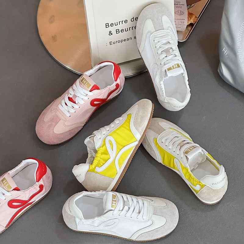 フラットシューズ レディース 春夏 バレエシューズ 本革 カジュアル ベーシック 切り替えカラー 多色 ..