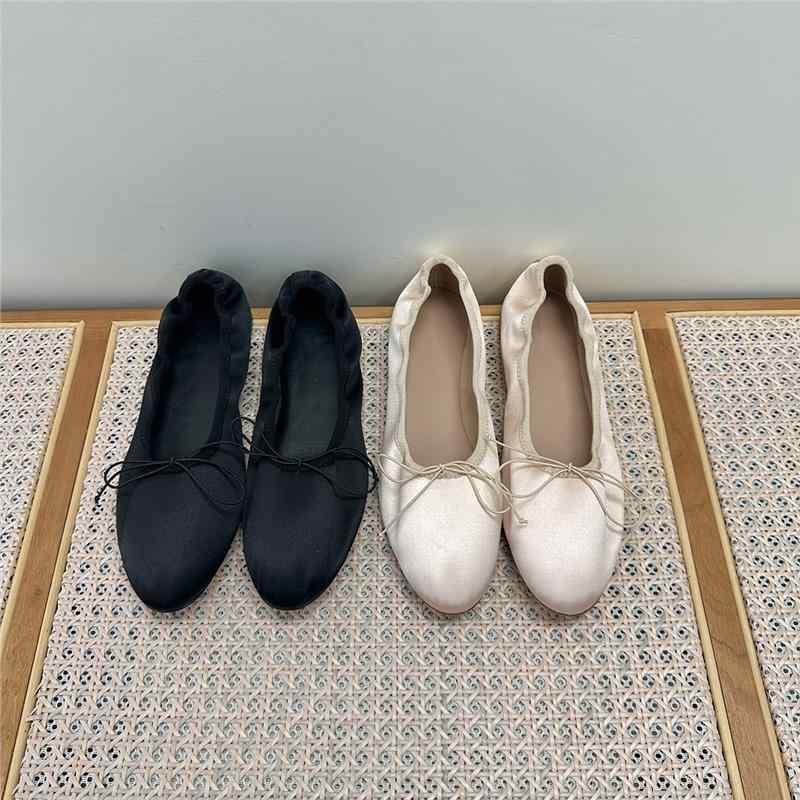 フラットシューズ レディース バレエ風 蝶結び リボン サテン生地 快適 百搭 通勤用 浅口 平底 ローカット シンプル 女性用 日常使い 軽やか スタイリッシュ 歩きやすい ベーシック コーディネート