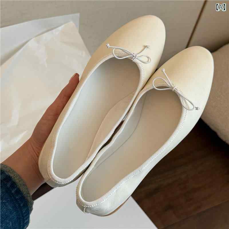 フラットシューズ レディース バレエ風 蝶結び リボン サテン生地 快適 百搭 通勤用 浅口 平底 ローカット シンプル 女性用 日常使い 軽やか スタイリッシュ 歩きやすい ベーシック コーディネート