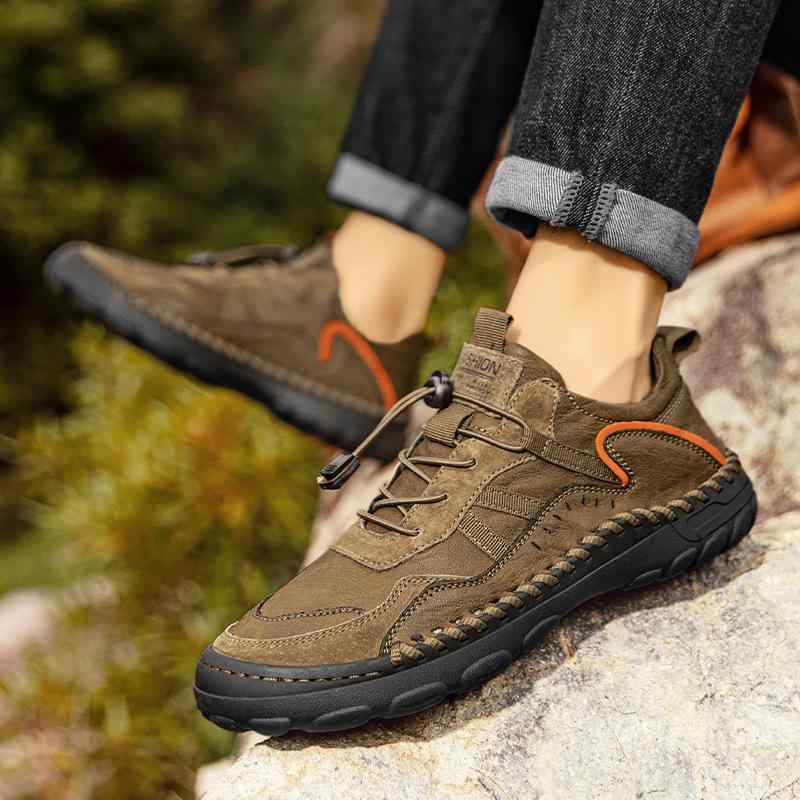 ダディシューズ メンズ 秋冬 大きめ 本革 手縫い 高級感 カジュアル ローカット 厚底 コンフォート シューズ デイリー ストリート ファッション スタイル