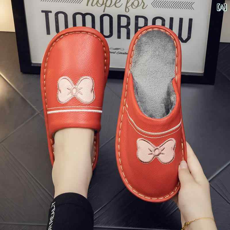 秋冬 本革 室内スリッパ ルームシューズ 男女兼用 防水 防滑 牛革底 全牛革 綿素材 大サイズ ホーム用 冬物 快適 柔軟 通気 軽量 暖か 耐久 ソフト ビッグ ユニセックス