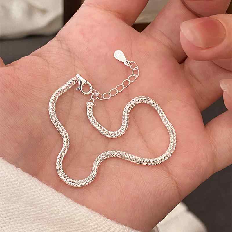 ブレスレット レディース 925シルバー 狐尾チェーン ミニマリスト シンプル 高級感 ファッション 個性 ..