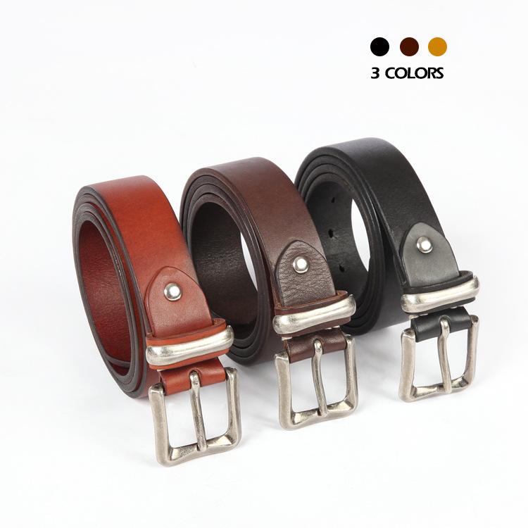 メンズ ベルト 高級感 本革 レトロ 純銅 バックル 超厚 コーディネート 万能 腰帯 通勤 ビジネス デイリー 使い 耐久性 スタイリッシュ アクセサリー