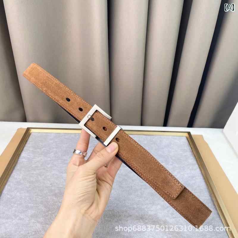 レディース ベルト 牛革 スエード 本革 ピン留め ジーンズ コーデ 万能 ファッション 軽量 スタイリッシュ 秋冬 通勤 通学 アウトドア 接触冷感 吸湿速乾 高級感 切り替え デザイン