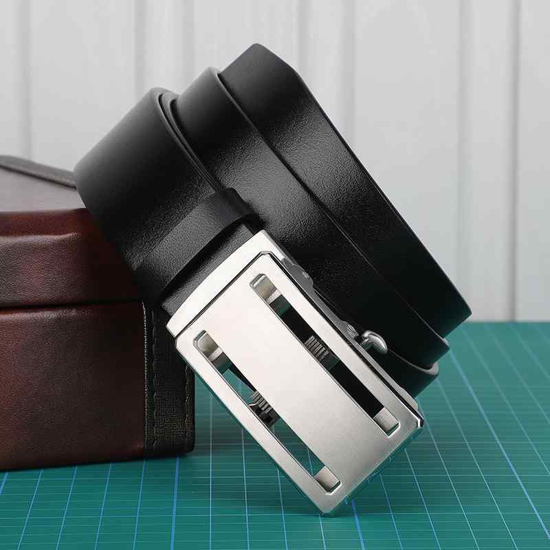 ベルト メンズ 自動バックル 穴なし 本革 ステンレス ビジネス 高級感 ラチェット式 通勤 フォーマル オフィス レザー 牛革 頭層 純牛革 イージー調整