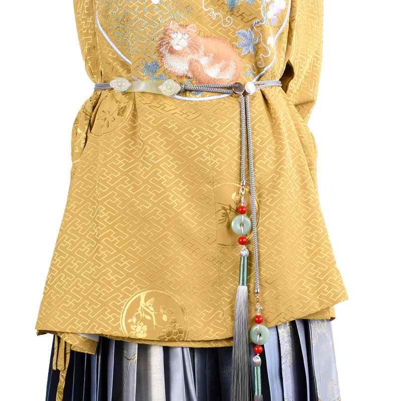 漢服 腰帯 レディース 古風 細腰縄 明制道袍 流蘇 玉佩 掛坠 復古 編織 帯 伝統衣装 アクセサリー 装飾 フリンジ ペンダント 紐 締め コスプレ 対応