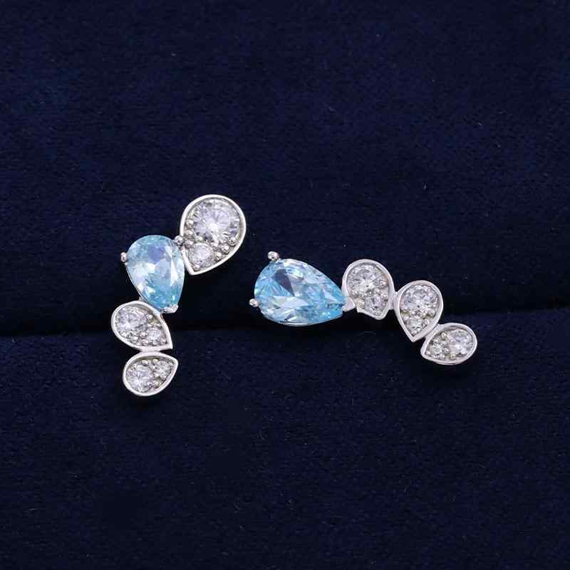レディース イヤリング 水滴型 梨形 アクアマリン シンプル デザイン かわいい クール モダン ジュエリー ドロップ 形状 女性用 アクセサリー フレッシュ スタイル