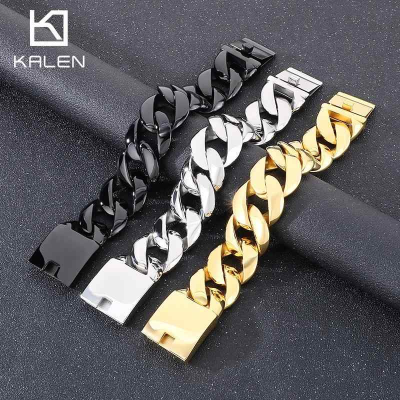 ブレスレット メンズ ステンレス 粗チェーン キューバチェーン 光沢 シンプル クール スタイリッシュ ..