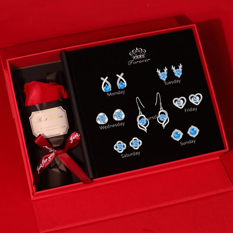 イヤリング レディース 高級感 純銀 一周 デザイン セット ファッション 耳飾り アクセサリー 軽やか 贅沢 日常使い ギフト対応