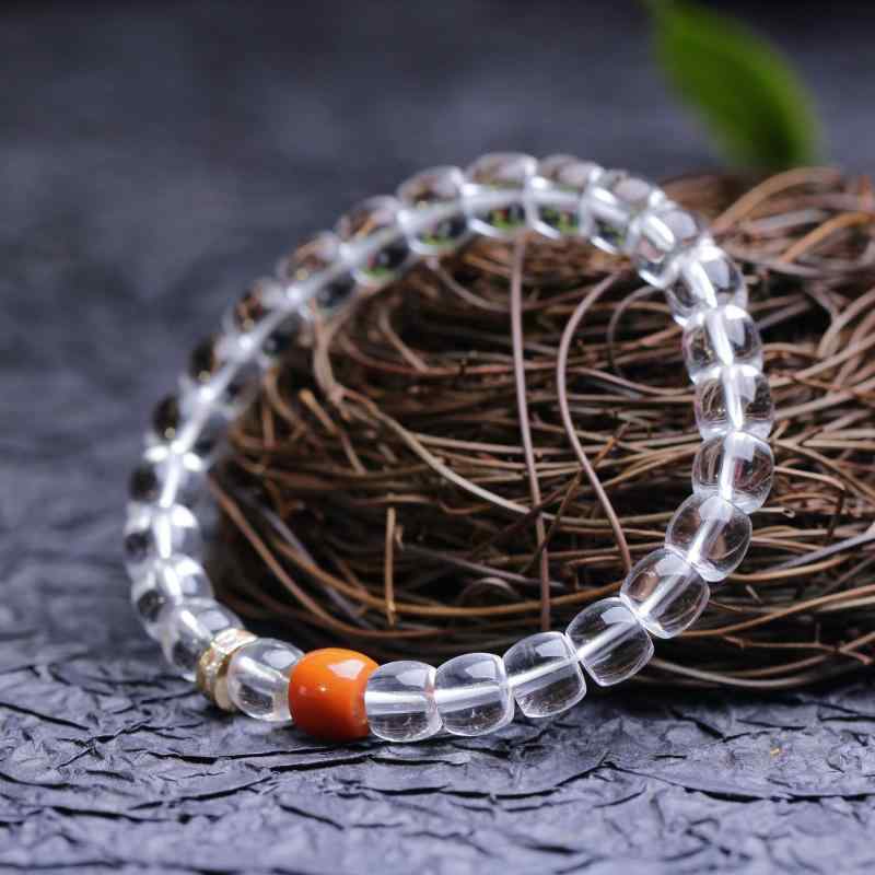 パワーストーンブレスレット 天然白水晶 南紅瑪瑙 ビーズ 男女兼用 シンプル 日常使い アクセサリー 念..