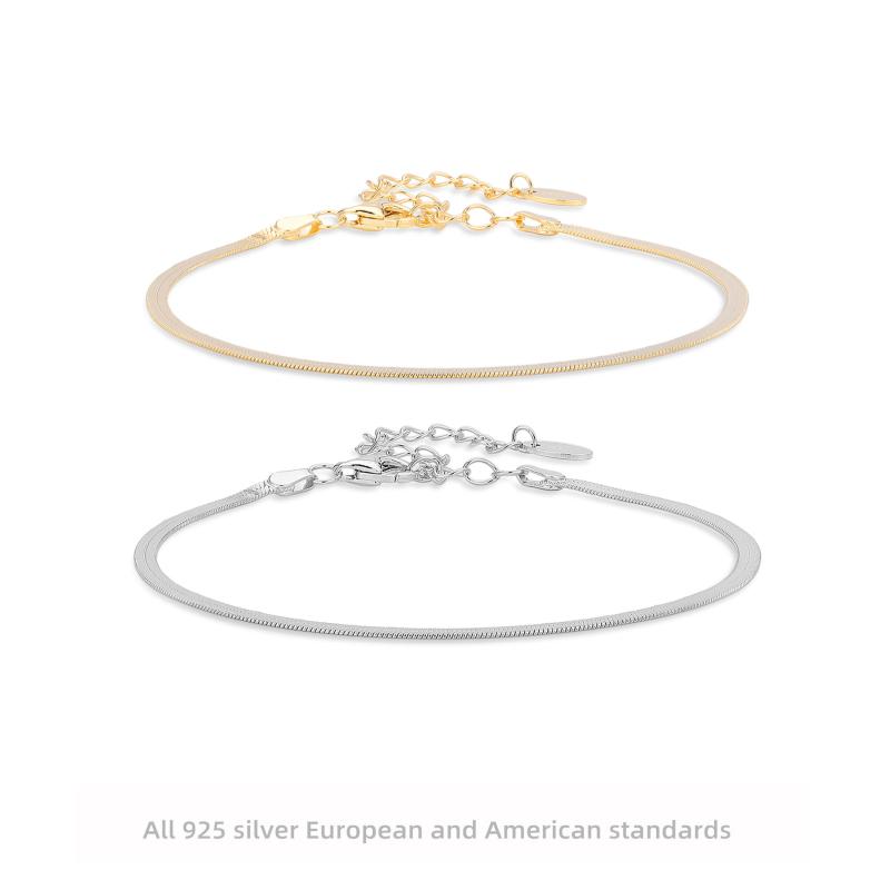 ブレスレット 男女兼用 925純銀 蛇モチーフ チェーン 高級感 ニッチデザイン 簡約 ファッション 百搭 ..