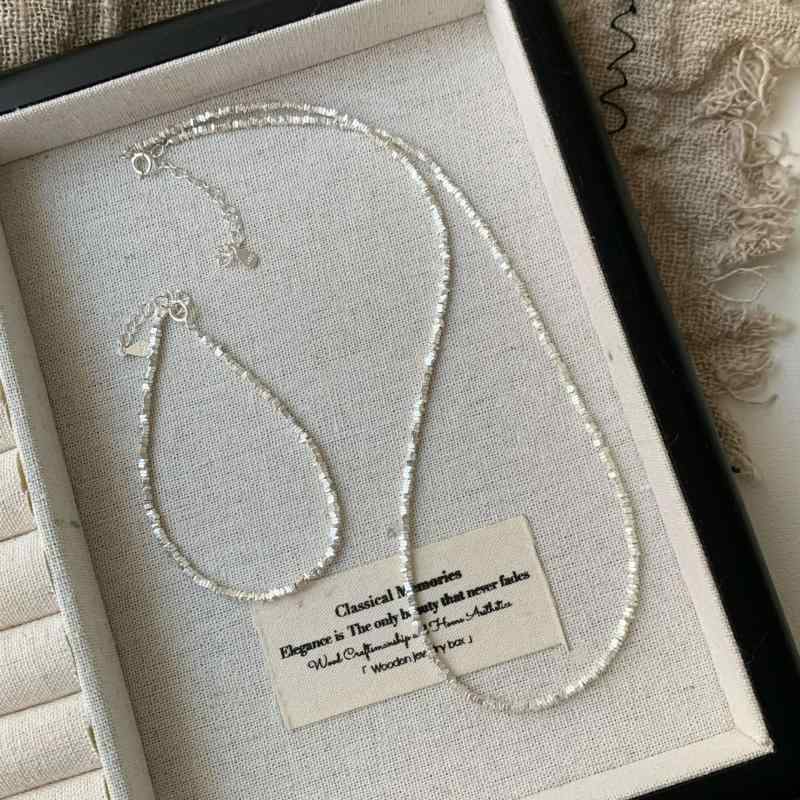 レディース 純銀 ネックレス ブレスレット 韓国風 シンプル インスタ風 ニッチ デザイン 高級感 アクセ..