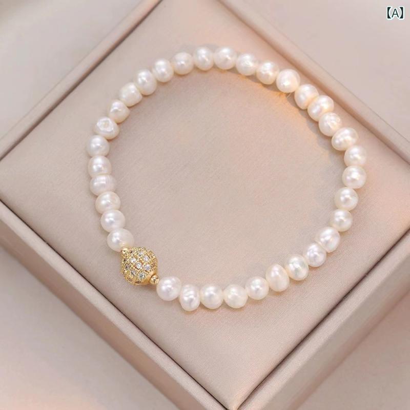 ブレスレット レディース バロック 淡水パール 手串 インフルエンサー ファッション ハンドアクセサリ..