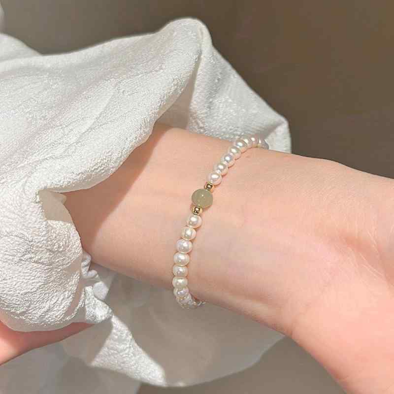 ブレスレット レディース 天然淡水真珠 和田玉 組み合わせ 小衆デザイン 高級感 ハンドアクセサリー シ..