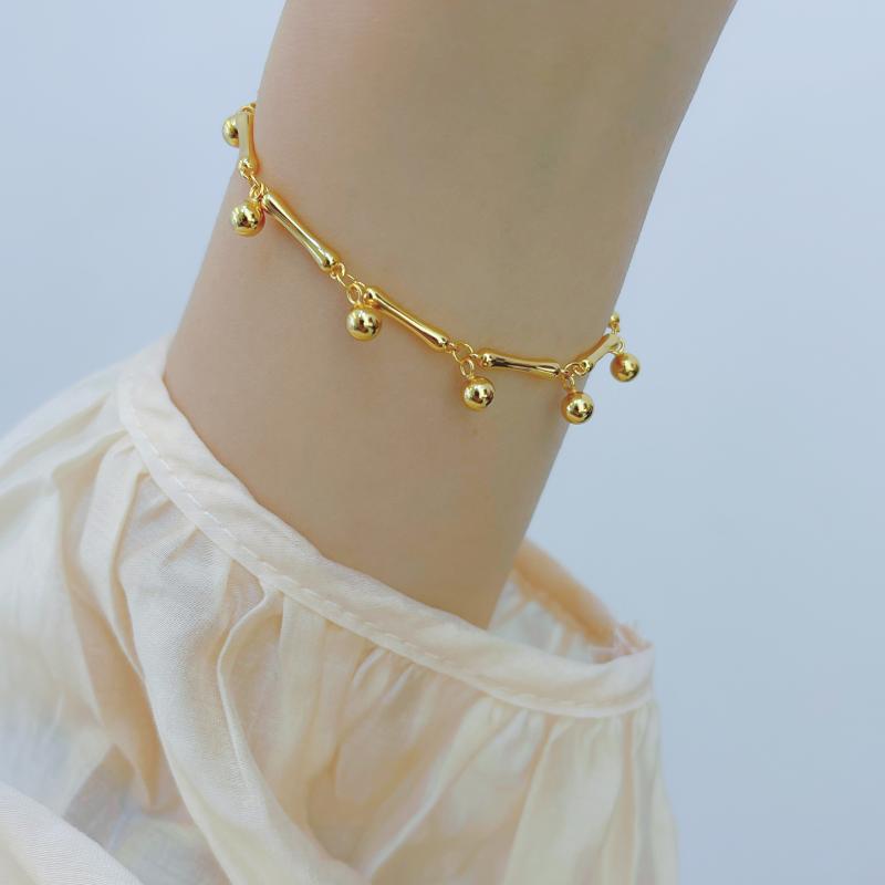 ブレスレット レディース 銀製 鈴付き 切り替え シンプル ファッション 百搭 高級感 スターリングシル..