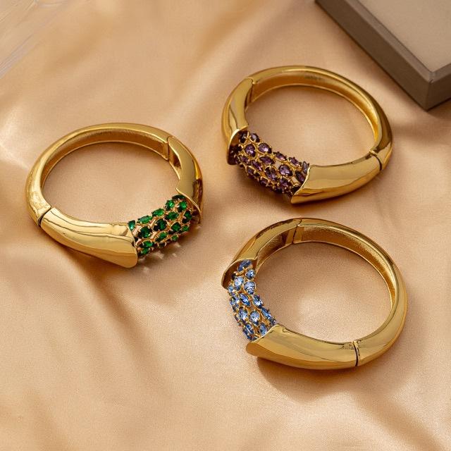 ブレスレット レディース 金メッキ ジルコニア 満載 金属光沢 質感 高級感 手首アクセサリー 輝き 日常..