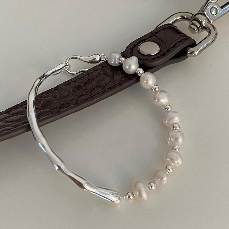 ブレスレット レディース 925シルバー 淡水パール 異形 ハンドメイド 高級感 シンプル 森系 デザイン ..