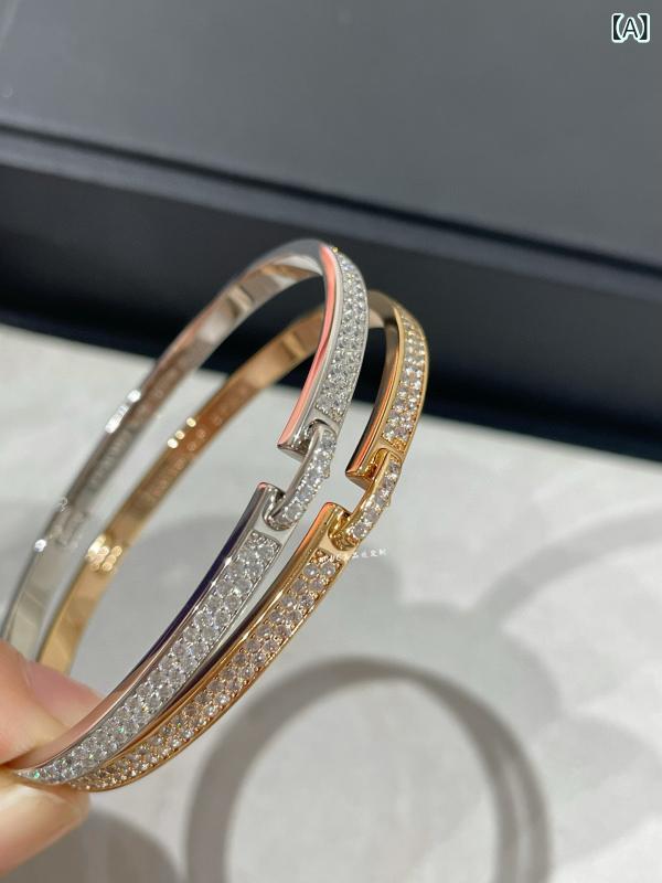 ブレスレット レディース 18k金メッキ クロス 満天星 シンプル デザイン 電気メッキ加工 CNC加工 アク..