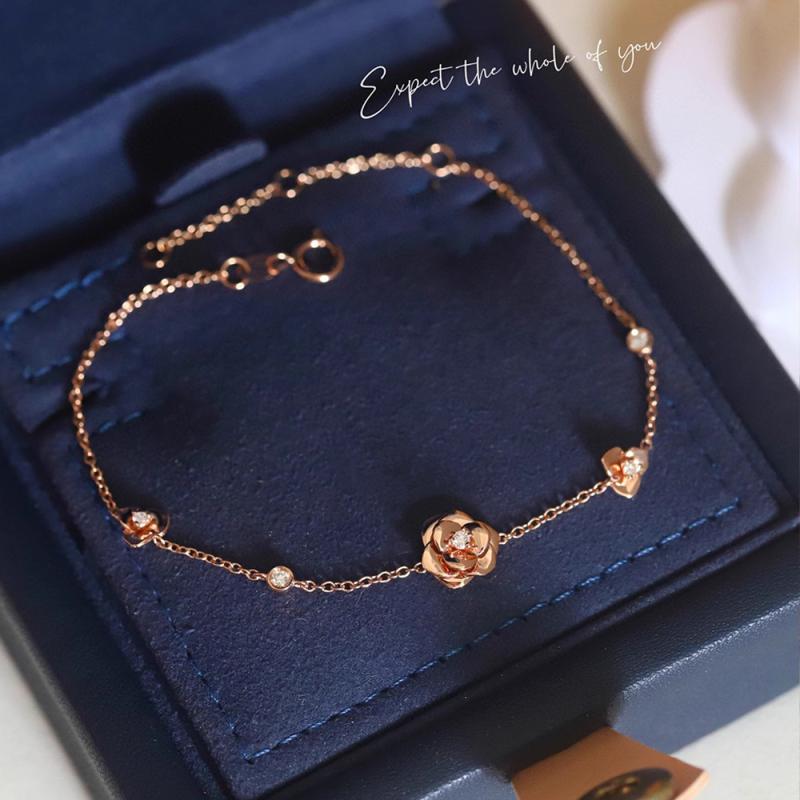 ブレスレット レディース 純銀 シンプル 鹿モチーフ バラ花 精巧 個性 立体 デザイン 優しい 気質 シル..