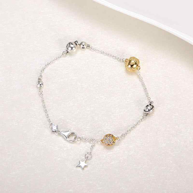 ブレスレット レディース 純銀 日月星モチーフ シンプル デザイン 高級感 手環 アクセサリー ユニーク ..