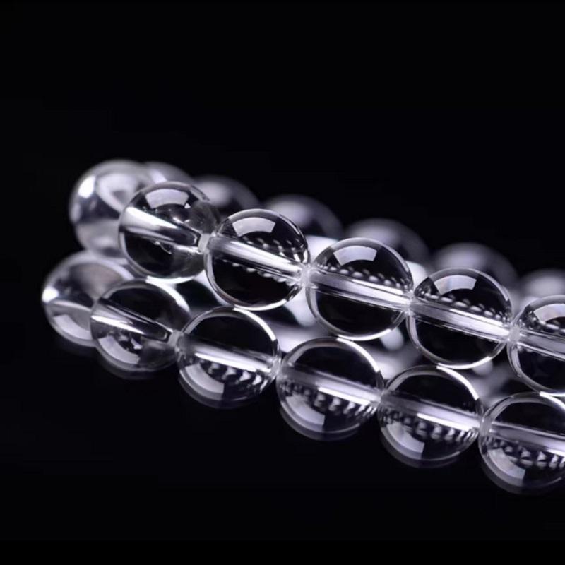 ブレスレット レディース 天然白水晶 氷種 毛晶体 透明丸珠 仏珠 弾力性 シンプル アクセサリー