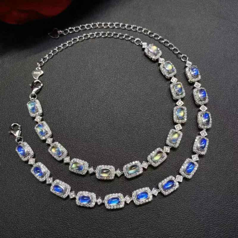 ブレスレット レディース 天然ムーンストーン 925シルバー シンプルデザイン ファッションアクセサリー 天然石 ジュエリー 高級感 スタイリッシュ エレガント 女性向け