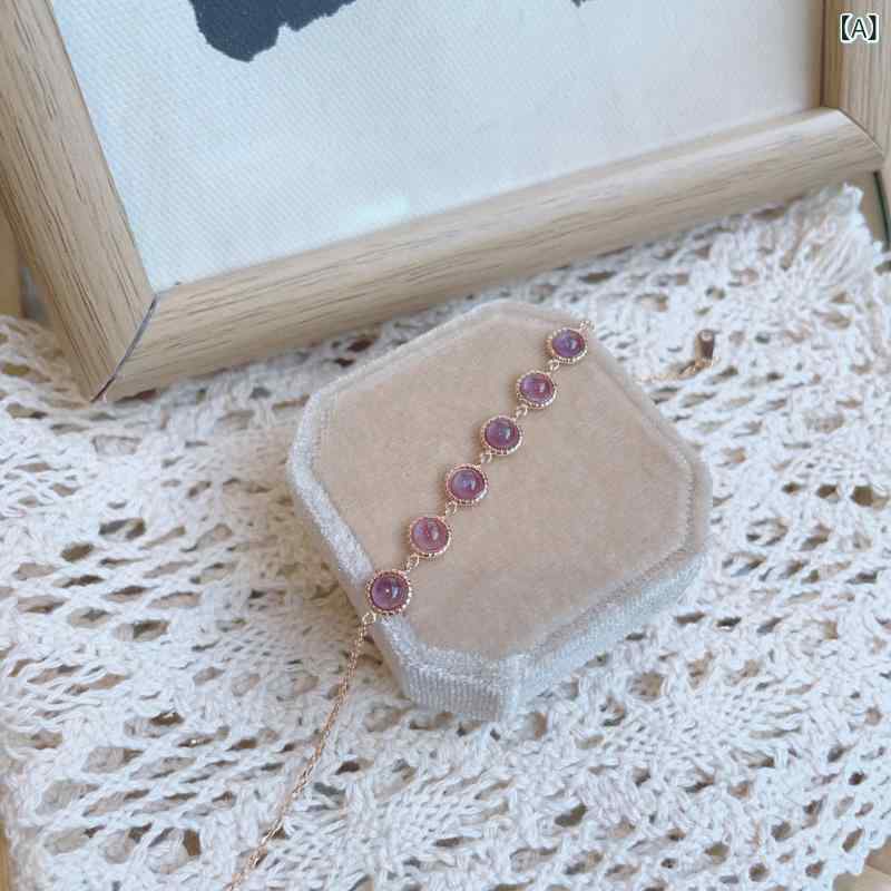 ブレスレット レディース 天然アメジスト 多石 アジャスタブル 925シルバー 14Kゴールドメッキ 交換可..