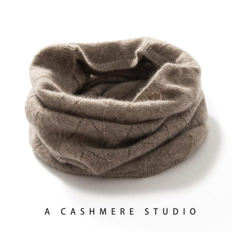 マフラー 秋冬 ニット カシミヤ 透かし模様 暖か 首元保護 フェイクカラー ネックウォーマー セットオン 围巾風
