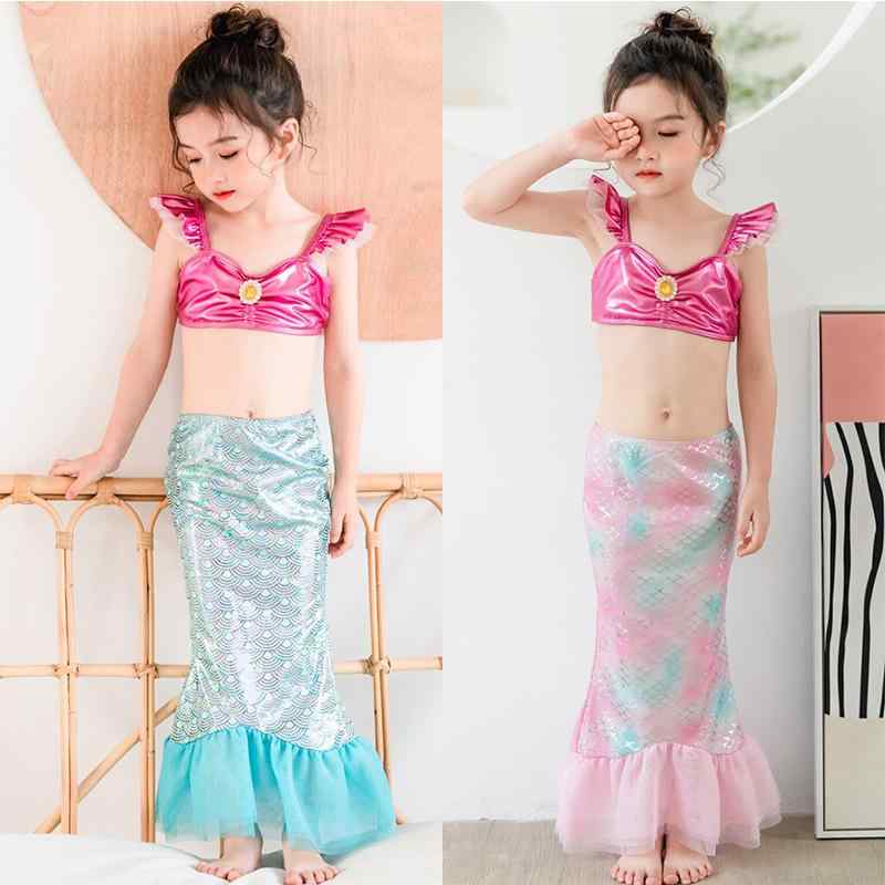 キッズ水着 女の子 分体式 プリンセススカート マーメイドデザイン かわいい ベビー 中童 夏用 スイムウェア 子供用 ビーチウェア