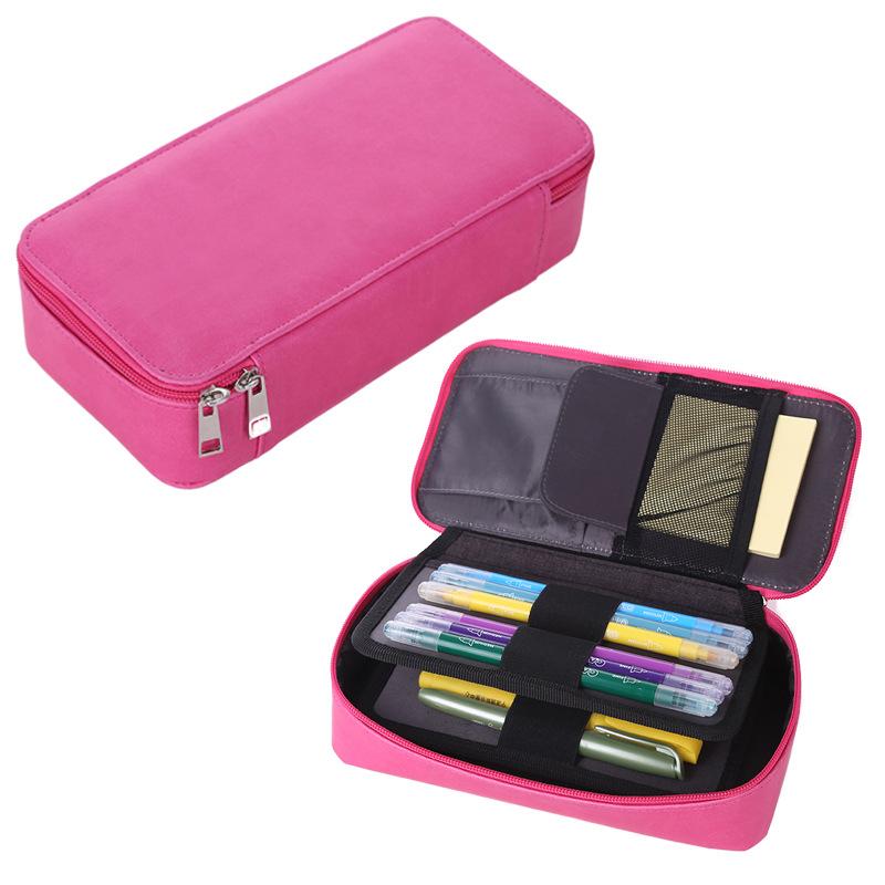 ペンケース 男女兼用 二層 多機能 文具ポーチ 韓国風 クリエイティブ 学校 通学 軽量 収納 整理 学生 ユニセックス 筆箱 バッグインバッグ コンパクト 実用的 日常使い