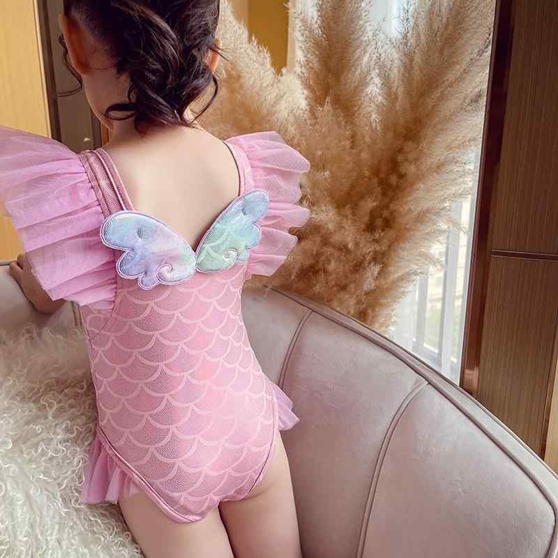 キッズ女児 水着 人魚柄 春夏 連体型 分体式 スタイリッシュ トレンド かわいい 女の子用 夏向け プー..