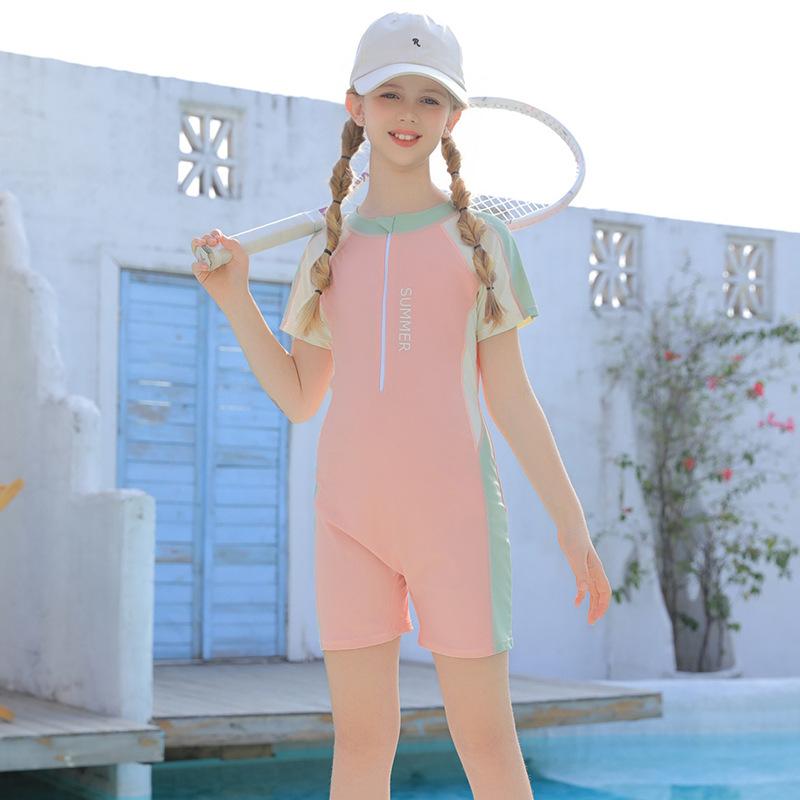 キッズ水着 女の子用 連体 速乾 トレーニング 学泳 中大サイズ 春夏 吸湿速乾 軽量 かわいい デザイン