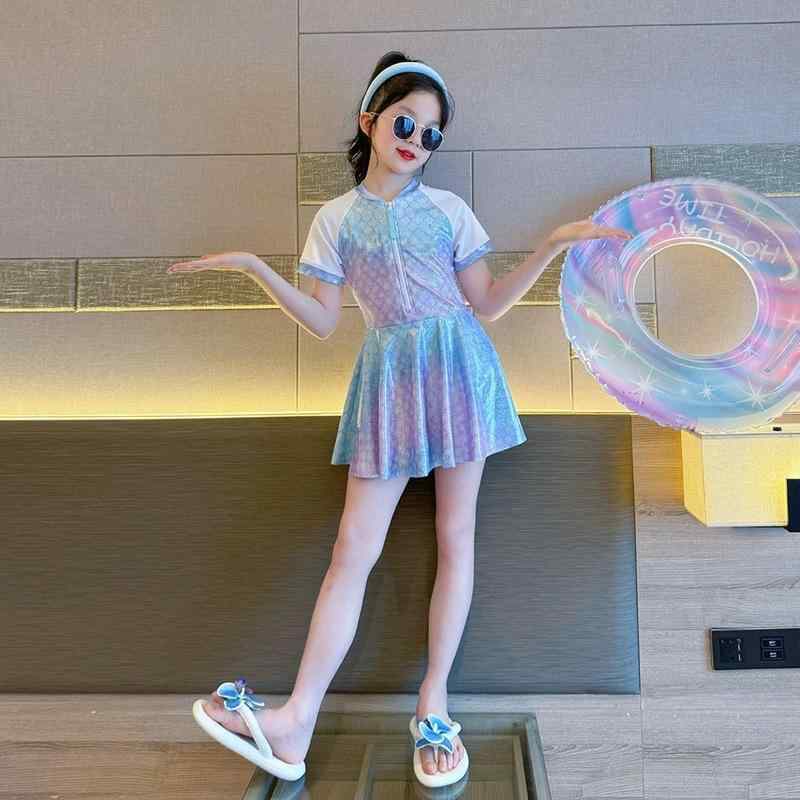 キッズ 女の子 マーメイド 連体水着 温泉 スイムウェア かわいい スカート付き カジュアル デザイン プ..