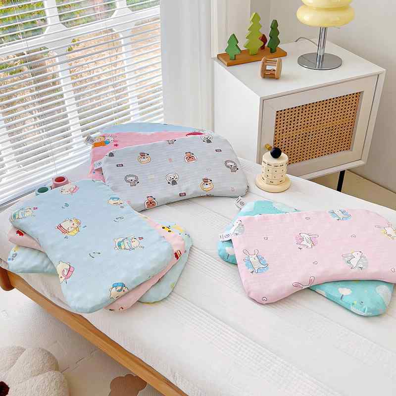 枕 乳幼児用 ラテックス枕芯 綿100% 二重層ガーゼ シリコン入り 水洗い可能 定型枕 ベビー寝具 赤ちゃ..