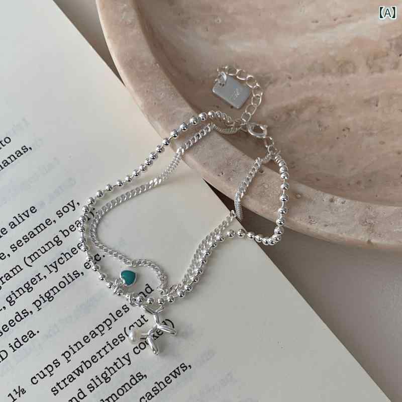 レディース ブレスレット かわいい バルーンドッグ デザイン 二重重ね付け 純銀 エナメル加工 甘美 小清新 韓国風 フレッシュ スタイル 動物モチーフ レイヤード アクセサリー スターリングシルバー 軽量 日常使い 通勤 デート ギフト シンプル モダ