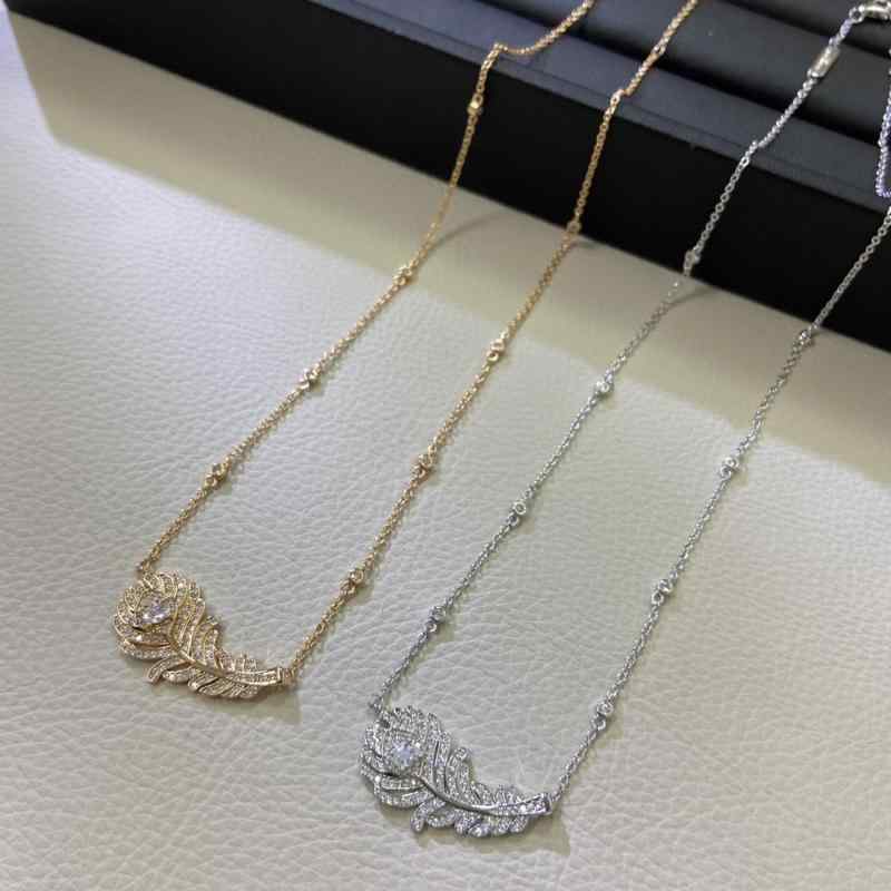 レディース ネックレス 韓国風 羽毛 パール 翼 モチーフ ジルコニア フル装飾 高級感 上品 デザイン コ..