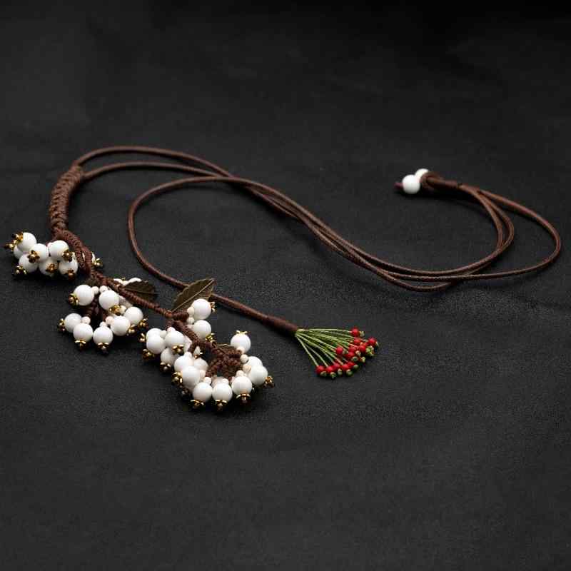 セラミックネックレス レディース 高級感 秋冬 セーター コーデ 色褪せにくい 軽量 陶器 アクセサリー ..