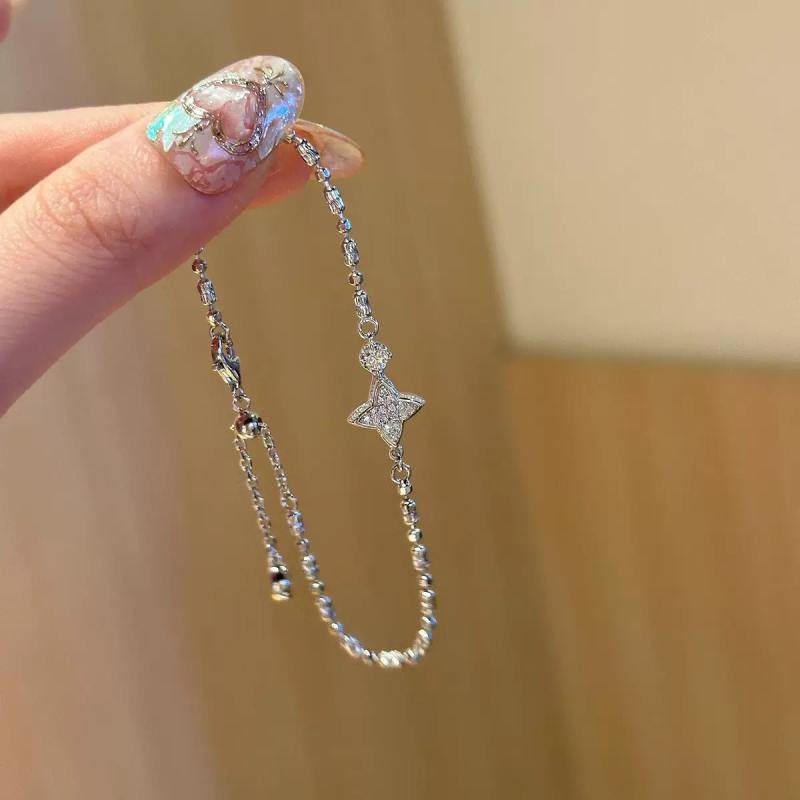 Jade - ブレスレット レディース 925シルバー 双面 四芒星 高級感 軽奢 スタック ユニーク 洗練 アクセサリー 気質 百搭
