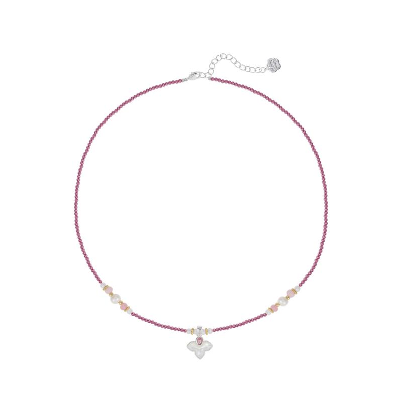 Necklaces, Braclets - ネックレス レディース ピンク系 貝殻 ジルコニア 天然真珠 高級感 インフルエンサー かわいい デザイン アクセサリー