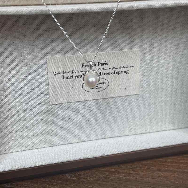 Necklaces, Braclets - ネックレス レディース 淡水パール シルバー ミニマリスト デザイン ラウンドペンダント 鎖骨チェーン 高級感 ベーシック ユニーク 多用途 シンプル アクセサリー ジュエリー 女性用 日常使い コーディネート